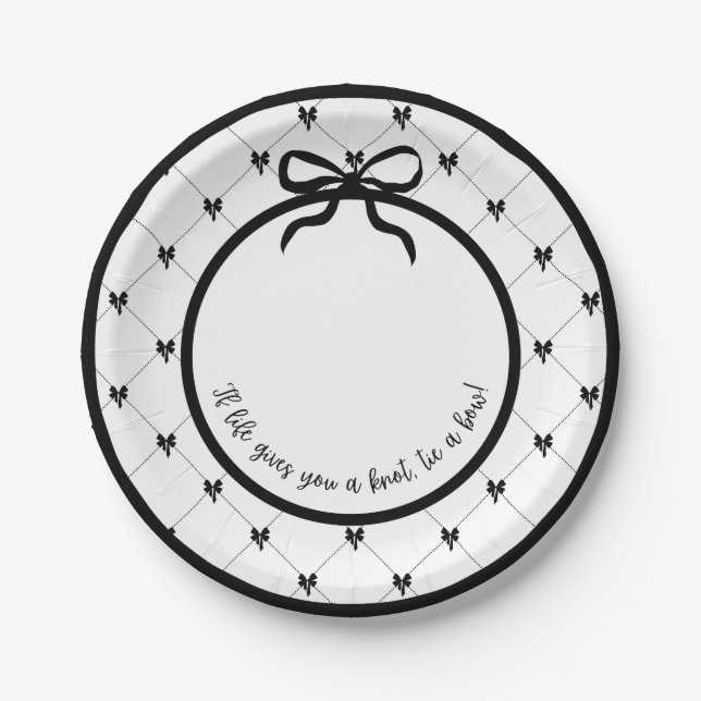 Plato De Papel Atar una placa de 7" de Bow (Anverso)