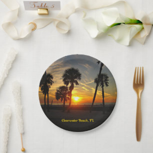 Plato De Papel Atardecer en Clearwater Beach, Florida
