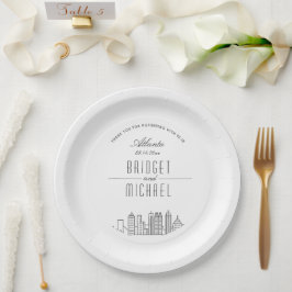 Plato De Papel Atlanta Deco Skyline | Evento Boda