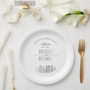 Plato De Papel Atlanta Deco Skyline   Evento Boda