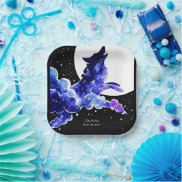 Plato De Papel Atractivo cumpleaños de Howling Wolf