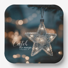 Plato De Papel Atrapa la estrella mágica de Navidad