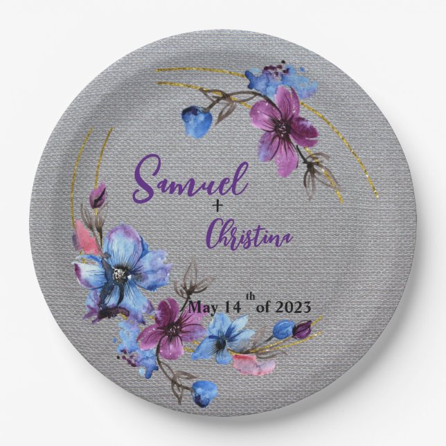 Plato De Papel Atrapado plateado (Anverso)