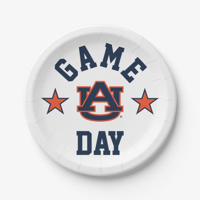 Plato De Papel Auburn University Game Day (Anverso)