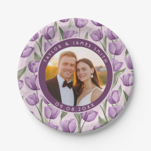 Plato De Papel Audaces Placas De Tulipanes De Flores Silvestres P