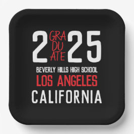 Plato De Papel Audaz Clase Moderna de Graduación 2025