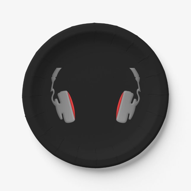 Plato De Papel Auriculares Cool Simplemente y con Clase (Anverso)