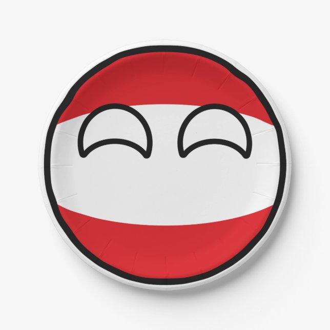 Plato De Papel Austria Geeky que tiende divertida Countryball (Anverso)