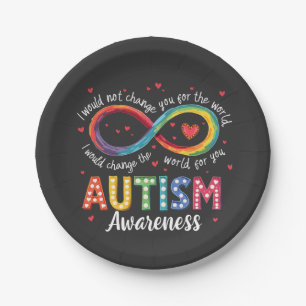 Plato De Papel Autismo Símbolo infinito Autismo Mes de Conciencia
