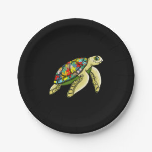 Plato De Papel Autista Rompecabezas de tortuga marina Pieza Auti
