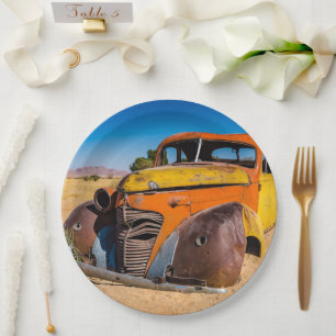 Plato De Papel Auto viejo y abandonado en Solitaire, Namibia