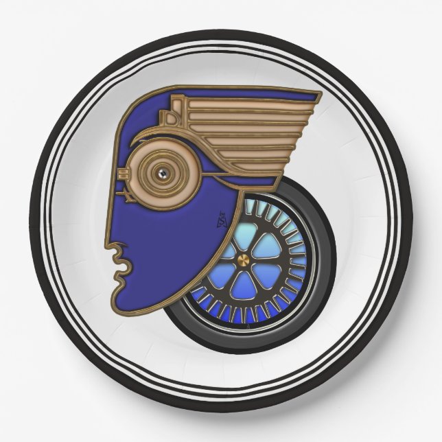 Plato De Papel Autopista Art Deco (Anverso)