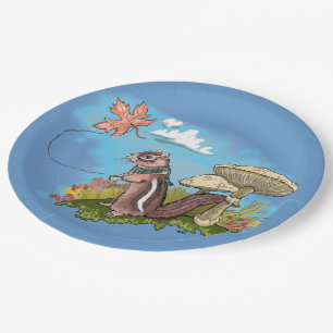 Plato De Papel Autum Chipmunk