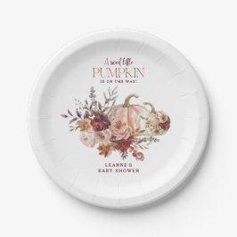 Plato De Papel Autumn Blooms 'a little pumpkin' Baby Shower
