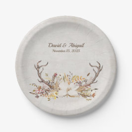 Plato De Papel Autumn deer antler boda