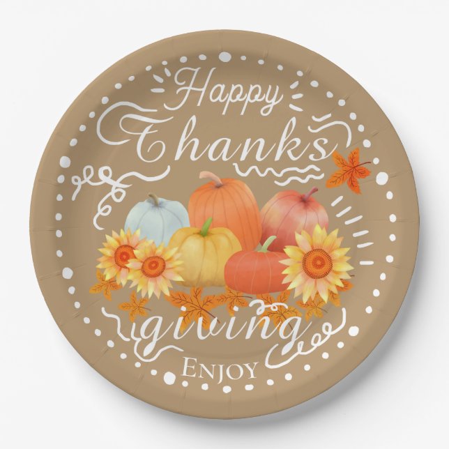 Plato De Papel Autumn Pumpkin Ash (Anverso)