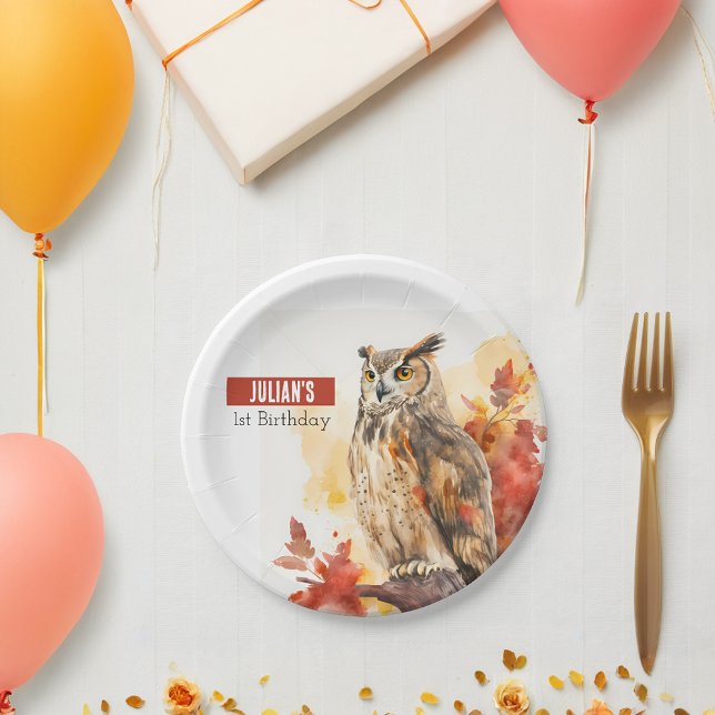 Plato De Papel Autumn vibes Owl - Fiesta de cumpleaños - (Subido por el creador)