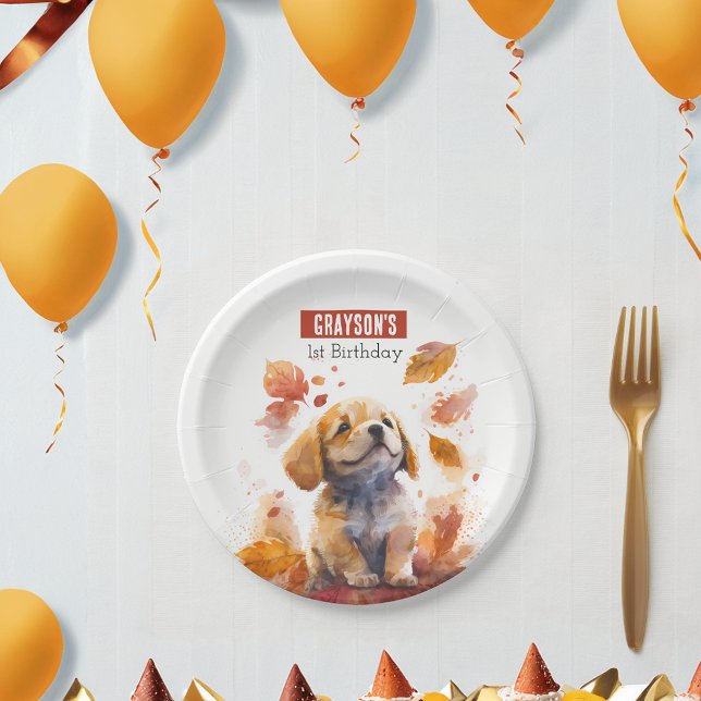 Plato De Papel Autumn vibes Puppy - Fiesta de cumpleaños - (Subido por el creador)