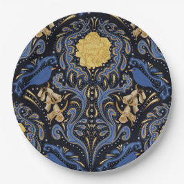 Plato De Papel Ave azul