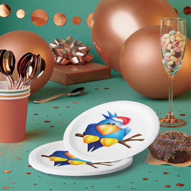 Plato De Papel Ave En Placas De Papel De Santa Hat (Subido por el creador)