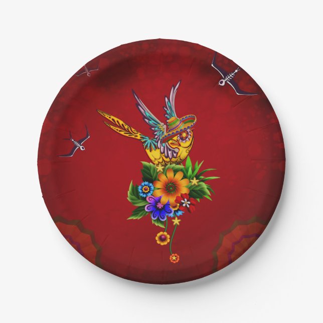 Plato De Papel Ave gorrona (Anverso)