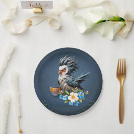 Plato De Papel Ave gruñón el lunes.