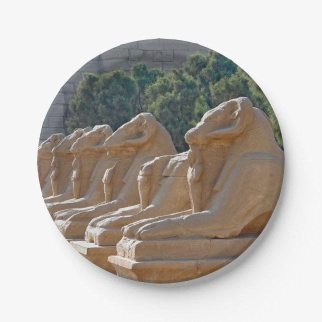 Plato De Papel Avenida de esfinges en el templo de Karnak - Egipt (Anverso)