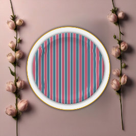 Plato De Papel Aventura a la fiesta Baby Shower rosa azul