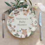 Plato De Papel Aventura a los animales de Woodland Cute Baby Duch<br><div class="desc">Aventura a los animales de Woodland Cute Baby Ducha Papel Placas de juego disponibles.</div>