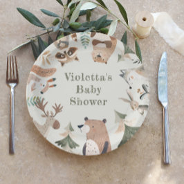 Plato De Papel Aventura a los animales de Woodland Cute Baby Duch