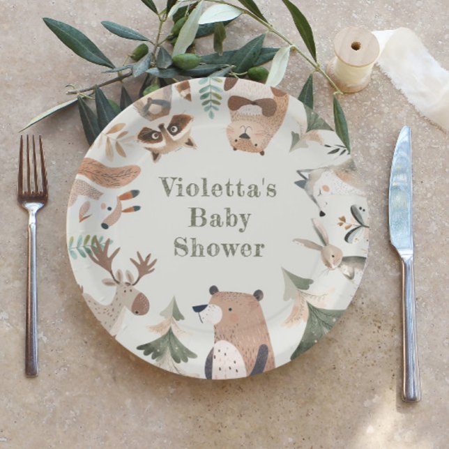 Plato De Papel Aventura a los animales de Woodland Cute Baby Duch (Subido por el creador)