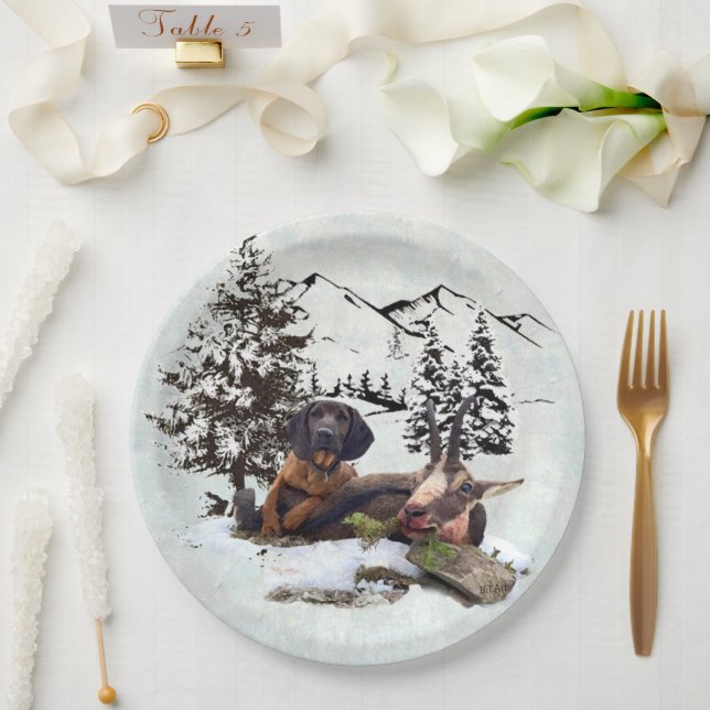 Plato De Papel Aventura de caza de cabras de montaña (Boda)