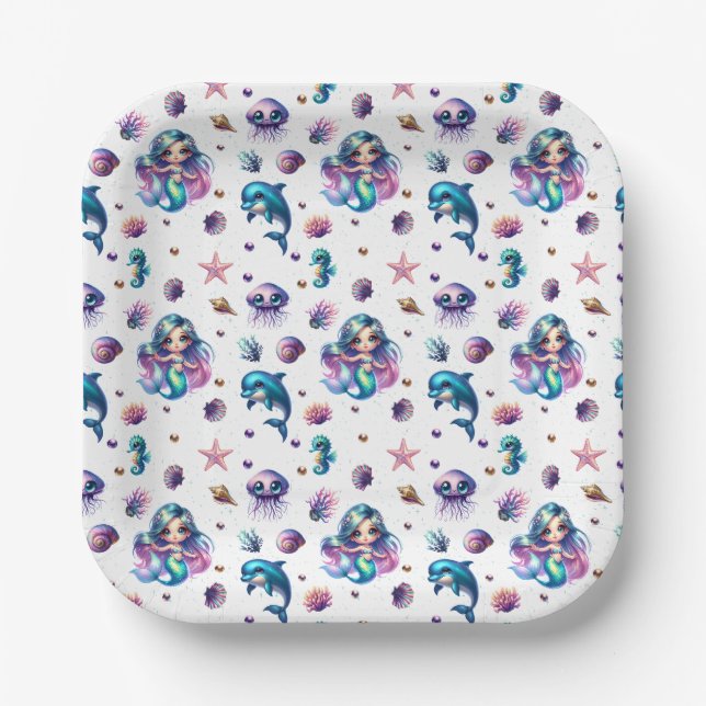 Plato De Papel ¡Aventura de la Sirena! (Anverso)