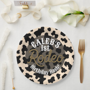Plato De Papel Aventura en el cumpleaños del Rodeo del Salvaje Oe