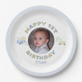 Plato De Papel Aventura espera foto de primer cumpleaños personal