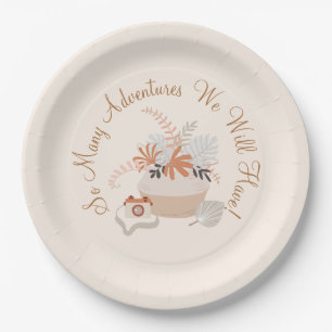 Plato De Papel Aventura Pequeño Explorar Boho Ducha Placa De Pape
