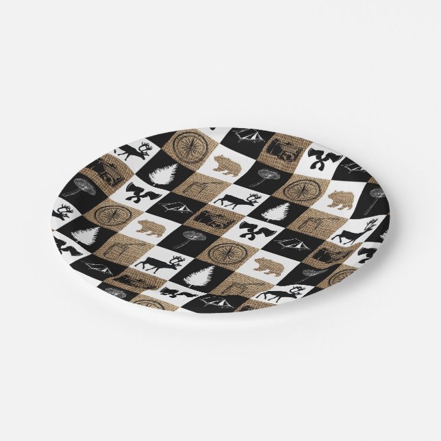 Plato De Papel Aventura rural de camping al aire libre (Angular)