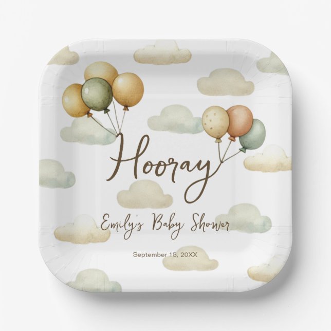 Plato De Papel Aventuras de globos flotantes (Anverso)