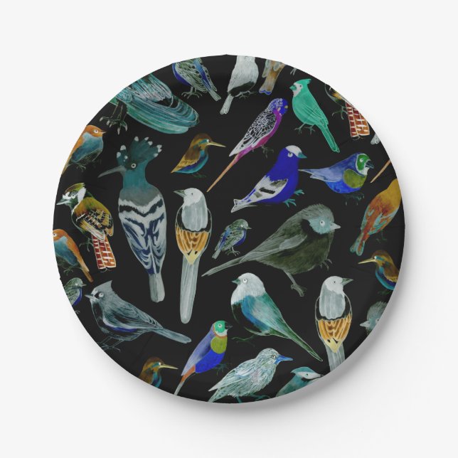 Plato De Papel Aves de América - mascotas y aves silvestres (Anverso)