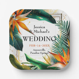 Plato De Papel Aves del paraíso