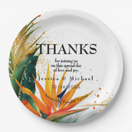 Plato De Papel Aves del paraíso