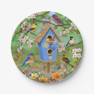 Plato De Papel Aves del Songbirds Lily Garden