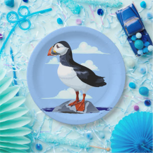Plato De Papel Aves marinas cortadas del Atlántico
