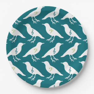 Plato De Papel Aves musicales