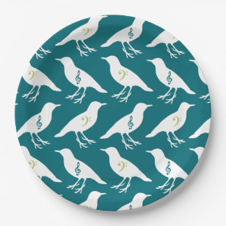 Plato De Papel Aves musicales
