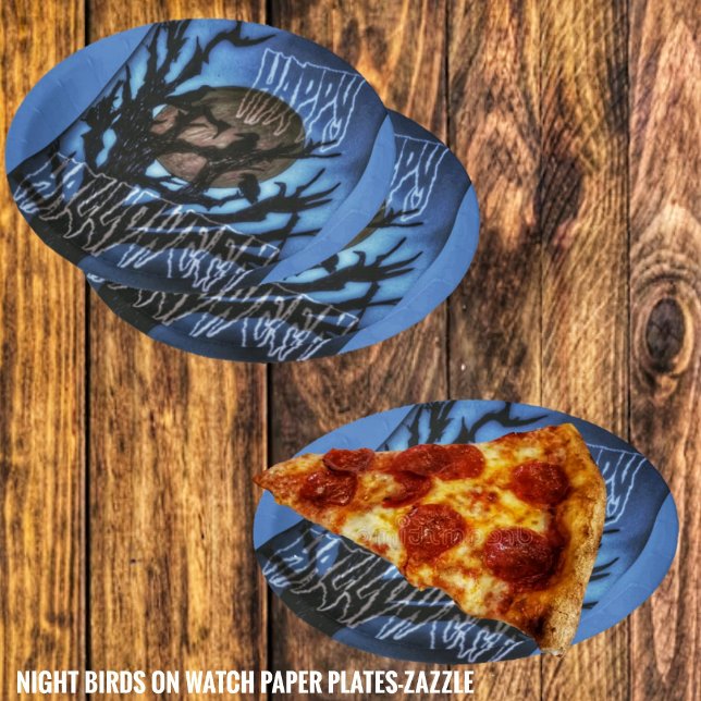 Plato De Papel Aves nocturnas vigiladas (Subido por el creador)