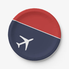 Plato De Papel Aviación piloto de aviones Funky White