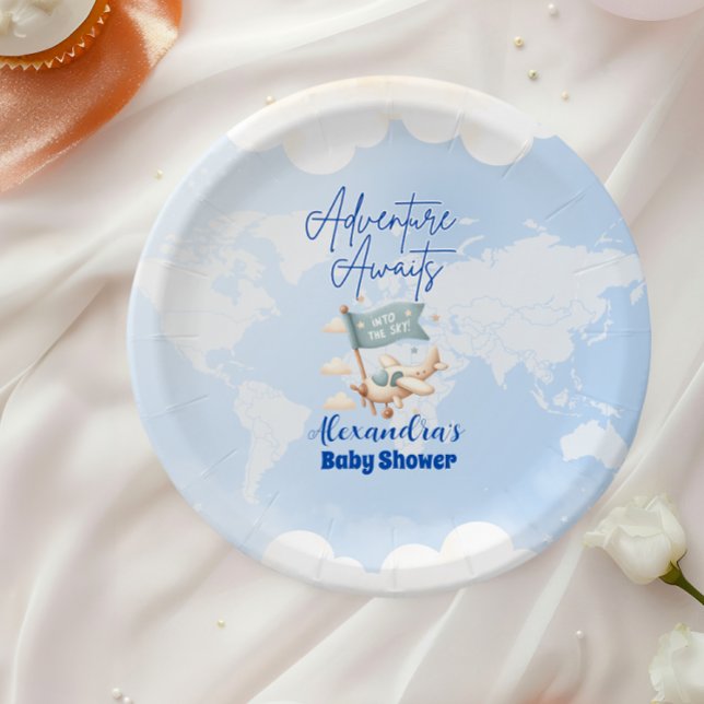 Plato De Papel Avie Adventure espera a Baby Shower (Subido por el creador)
