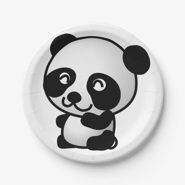 Plato De Papel Avión de papel. Panda. (Anverso)