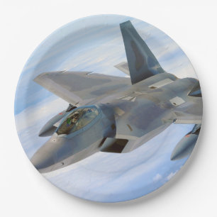 Plato De Papel Avión militar Raptor F-22